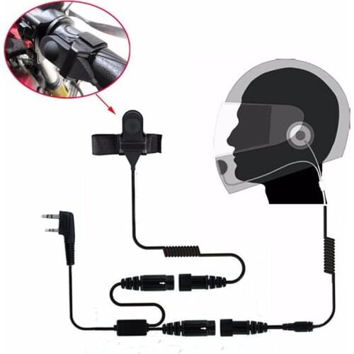 2Pin PTT Motorcycle Helmet Headset for baofeng Earpiece for Two Way Radio Walkie Talkie accessories UV-5R 82 UV-5RA Plus BF-888S