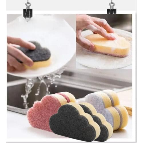 4Pcs Multi-functional Cloud Sponge Kitchen Washing Cloth Car Washing Glass Washing Sponges Strong Decontamination Cleaning Tools