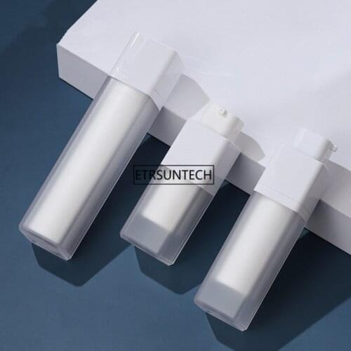 50pcs 15ml 30ml 50ml White Rotating Airless Bottles Empty Refillable Bottles Cosmetic Pump Cosmetic Packaging BottleF3976