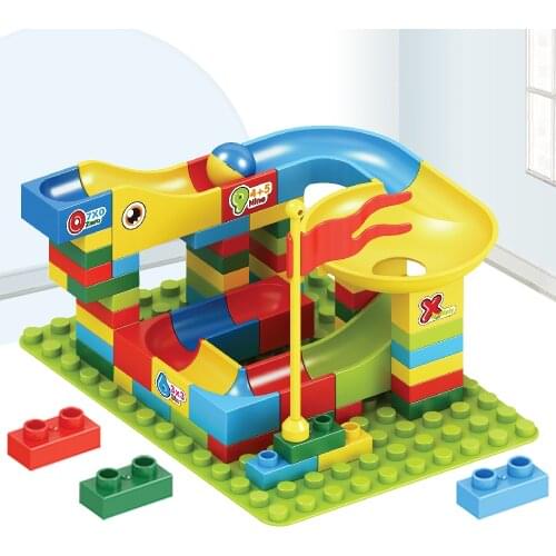 Big Size Marble Race Run Maze Ball Track Building Construction Blocks Plastic Funnel Slide Assemble Bricks Toys for Kids Gift