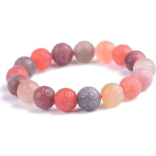 JoursNeige Color Salt Source Carved Return Pattern Bead Natural Crystal Bracelets Luck for Women Single Fashion Bracelet Jewelry