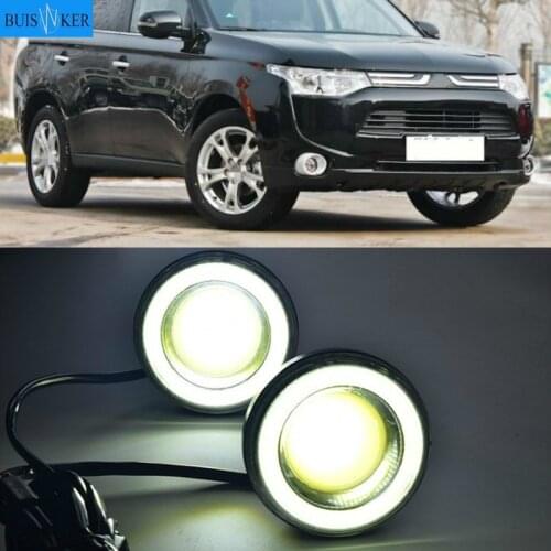 For Mitsubishi Outlander 2013 2014 2015 Daytime Running Light LED DRL fog lamp Driving lights Yellow Turn Signal Lamp