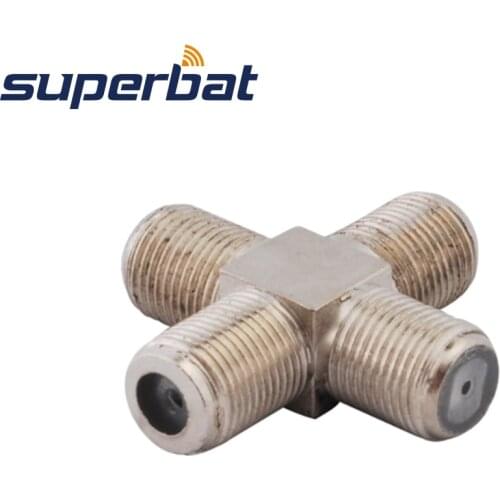Superbat F Jack Female to F Jack Female Adapter 4 Way RF Coaxial Connector
