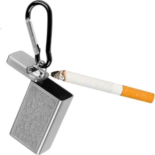 Mini Portable Ashtray Cigarette Keychain Outdoor Use Pocket Smoking Smoking Ash Tray with Lid Key Chain for Travelling Ashtray
