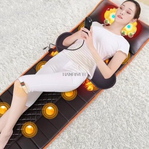 Multifunction Electric Massage Mattress Vibration Hot Compress Cervical Full Body Massage Cushion Electric Heating Blanket