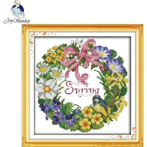 Joy Sunday Garland Cross Stitch Ornament Patterns Chinese Cross Stitch Kits For Embroidery Needlepoint Set