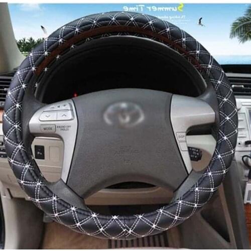High-end line set of white and black classical Microfiber leather steering wheel covers,four seasons to car handlebar grip cover