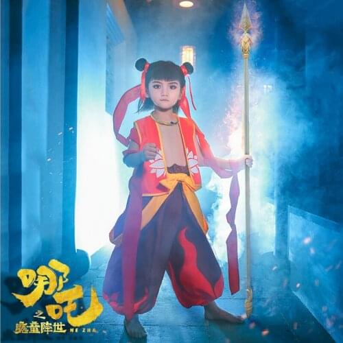 2019 New Arrival Chinese Anime Movie NE ZHA Cosplay Costume Childhood Cosplay Halloween Carnival Party Costumes for Child