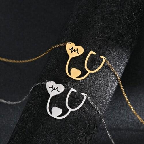 New Stethoscope nurse Necklaces Bracelet Heart Pendants Doctors Valentines Day gift