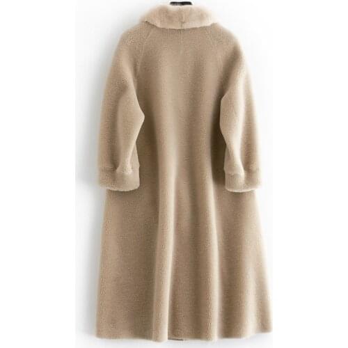 Real Fur Coat Sheep Shearing Long Coats 2020 Winter Coat Women Wool Jacket Tops Outwear Female Warm Parka Hot Sale L2422