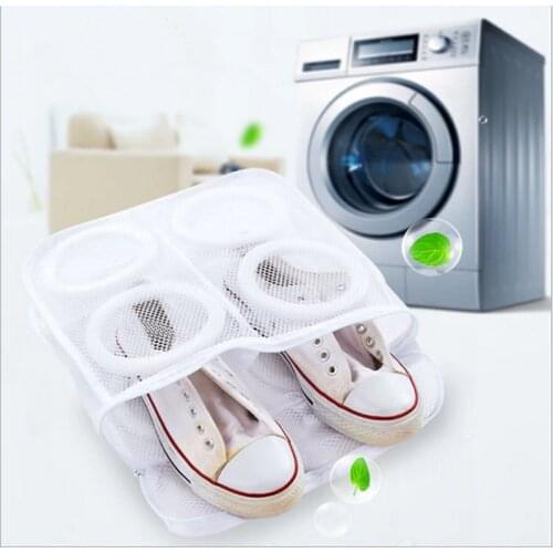 Hanging Dry Shoe Washing Bag Cloth Laundry Mesh Net Sneaker Storage Polyester Shoe Washing Bag