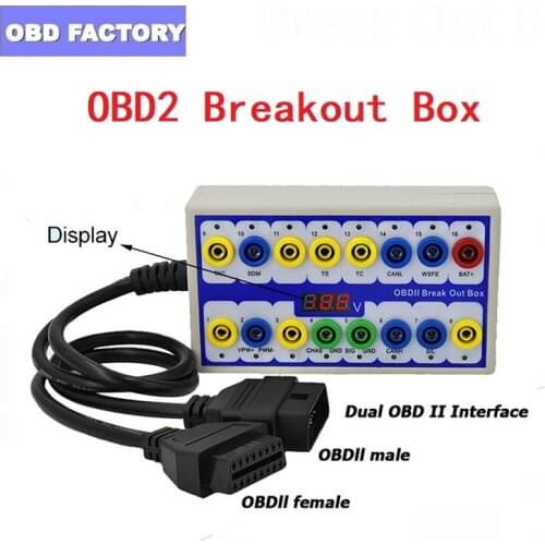 Professional Auto Car OBD 2 Break Out Box OBD2 Breakout Box OBD OBDII Protocol Detector Diagnostic Connector Detector