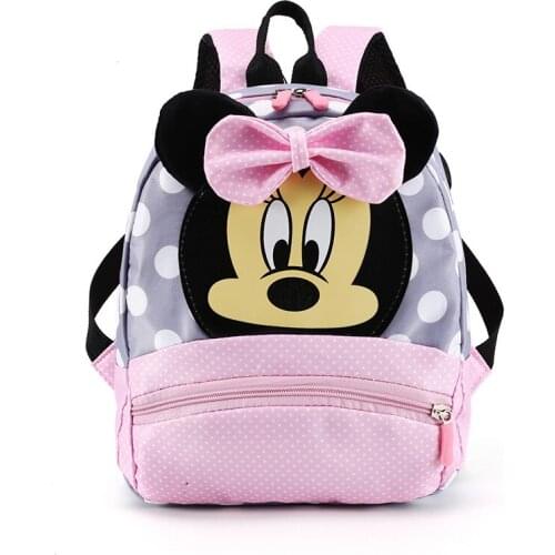Disney Minnie Mickey Mouse Cartoon Backpack For Baby Boys Girls Children Lovely Schoolbag Kindergarten Schoolbag Kids Gift