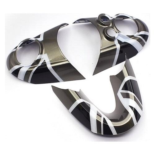 Gray Union Jack UK Flag Car Interior Steering Wheel Trim Fit MINI Cooper F54 F55 F56 F60