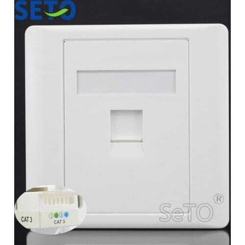 SeTo 86 Type Single Port RJ11 Cat3 Telephone Panel Outlet Wall Plate Socket Keystone Faceplate