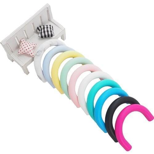 Chenkai 10PCS Silicone U Tube Teether Beads Baby Chewable Beads Food Grade DIY Dummy Nursing Jewelry Pendant Sensory Toy Gift