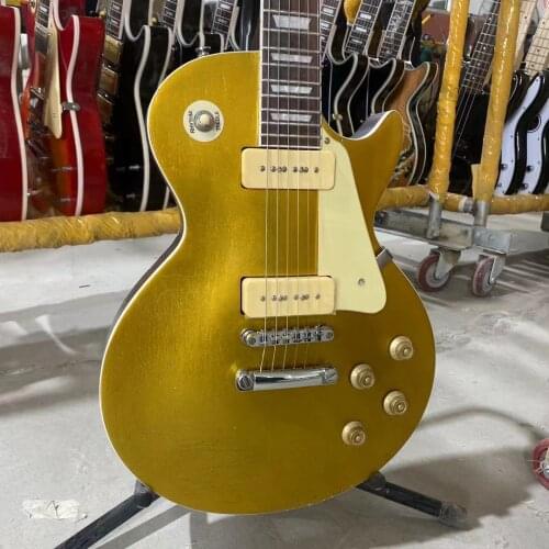 Aged Standard Electric Guitar Golden top P90 Pickups Mahogany Guitar Body Rosewood Fingerboard Chrome Hardware Free Shipping