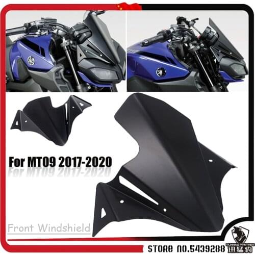 MT 09 Motorcycle Black Wind Deflector Windscreen Windshield For Yamaha MT09 MT-09 2017 2018 2019 2020 CNC Aluminum Wind Screen