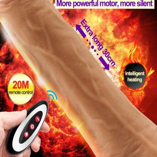 Heating Dildo Vibrators for Women Remote Control Automatic Telescopic Huge Dick Realistic Penis Erotic Sex Toys For Adults Women