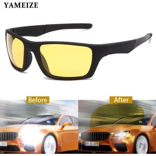 YAMEIZE Anti-glare Polarized Sunglasses Men Night Vision Driving Sunglasses Sport Glasses Eyeglasses Eyewear Auto Accessories