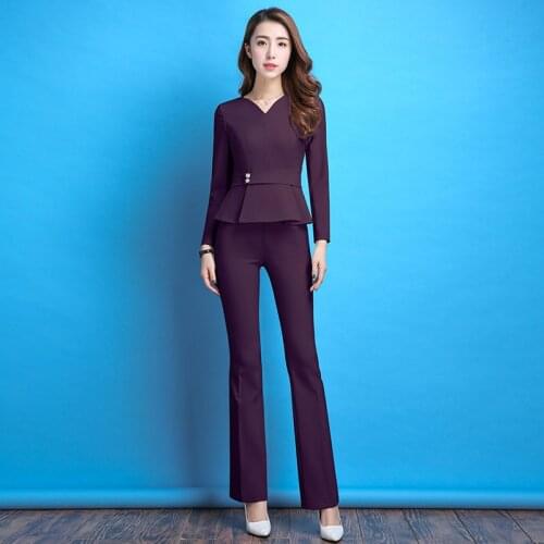 Fashion overalls trousers OL Sets Womens 2 Piece Sets clothes Female Outfits Casual Office Business Suits Formal Work Wear Sets