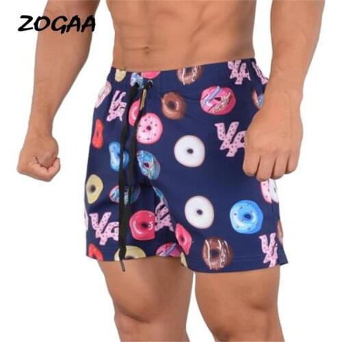 ZOGAA Shorts Men Mens Beach Pants Summer Quick-drying Sports Casual Swimming Cartoon Printed Beach Board Shorts Plus Size Chic