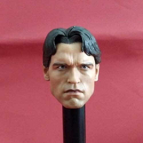 1/6 Scale Young Long Hair Arnold Head Sculpt T800 Male Soldier Head Carving for 12in Phicen JIAOUL Doll Body Model Toy