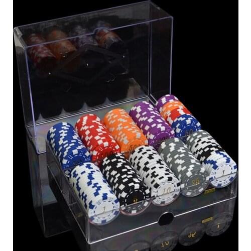 100pcs-1000pcs/set 12 denominations 11.5g/pcs ABS Gilding Poker Chips Coins Texas Hold'em Poker Games Fichas Poker Chips Sets
