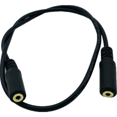 2.5mm 4Pole Female to 2.5mm 4PoleFemale AUX Audio TRRS Adapter Converter Cable 0.5m