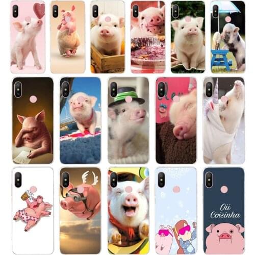 28AA Cute Little Pink Pet Pig Luxury gift Soft Silicone Tpu Cover phone Case for Xiaomi Redmi 6 Pro 6A 7A Note 6 Pro 7 case