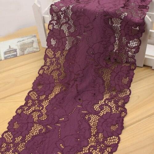 3M/lot 19.5cm wide black deep purple stretch lace diy handmade skirt wrapped chest dress lace trim AC853
