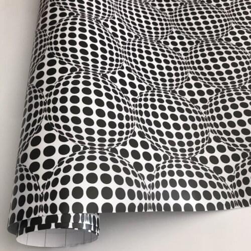 3D White Black Spot Camouflage Vinyl Film Sheet Adhesive Car Wrap Foil with Air Release Bubbles Free DIY Car Stickers Decals