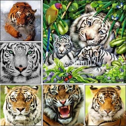 Diamond Embroidery 5D DIY Diamond Painting Tiger Diamond Painting Cross Stitch Rhinestone Mosaic Animals Gift Christmas