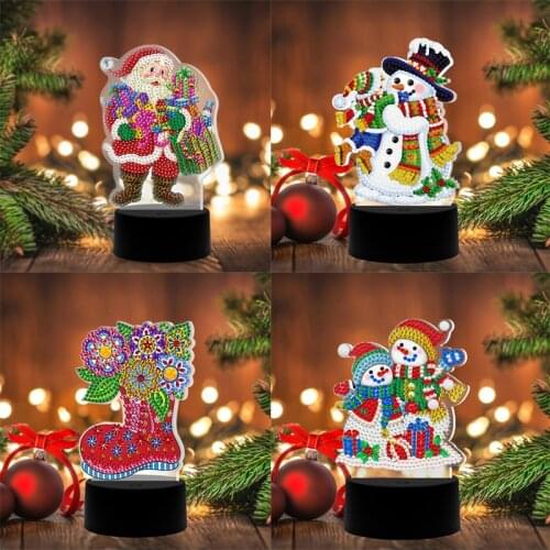 5D DIY Diamond Painting Light Sign Diamond Mosaic Embroidery Home Item Ornaments Christmas Lamp Decoration Handmade Gift
