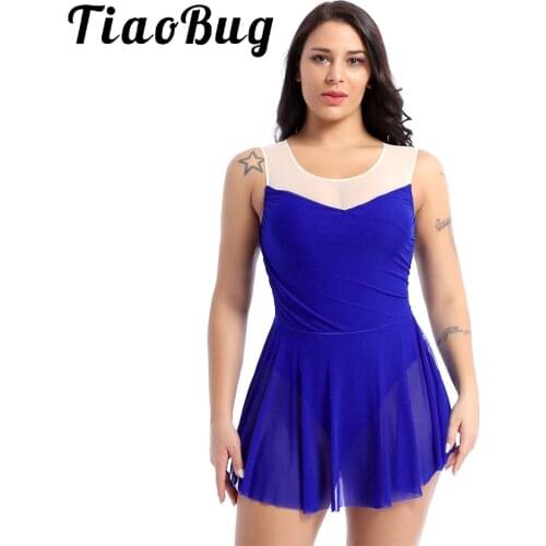 Ballet Dance Practice Dress Women Adult Lace Skirted Leotard Ballet Dresses Figure Skating Rhythmic Gymnastics Ballerina Costume