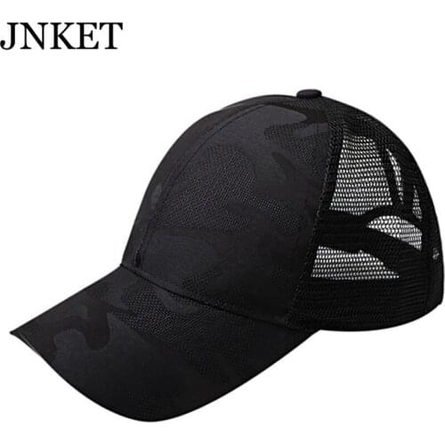 JNKET New Fashion Ponytail Baseball Cap Women Sunhat Camouflage Mesh Cap Snapbacks Hats Summer Hat Outdoor Hat Casquette