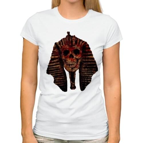 JOLLYPEACH BRAND Ancient Egypt Pharaoh Skull tshirt women summer new white casual short sleeve femme cool t shirt