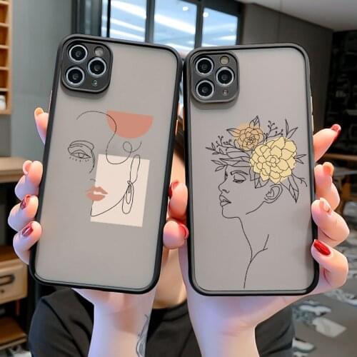 Art Color Abstract Geometric Line Phone Case For iPhone X XR XS MAX 12 11 Pro Max 6s 7 8 Plus SE 2020 Hard Shockproof Back Cover