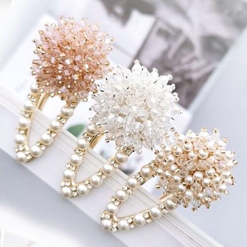Elegant Women Pearl Crystal Handmade Hair Clip Claws Snap Hair Barrette Stick Hairpin Styling Accessories For Girl Drop shipping