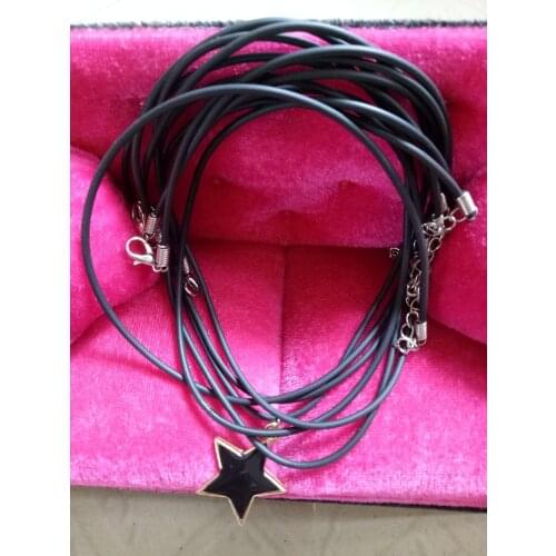 Hot 30pcs diameter 1.5 mm 2mm Black Leather Wax Rope lobster clasp Necklace Bracelet Chain Cord DIY jewelry finding accessories