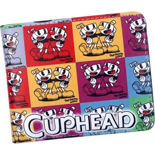 Game Cuphead Wallet Cartoon Mugman boys purses& wallets with ID window Zipper coin pocket Credit card slot