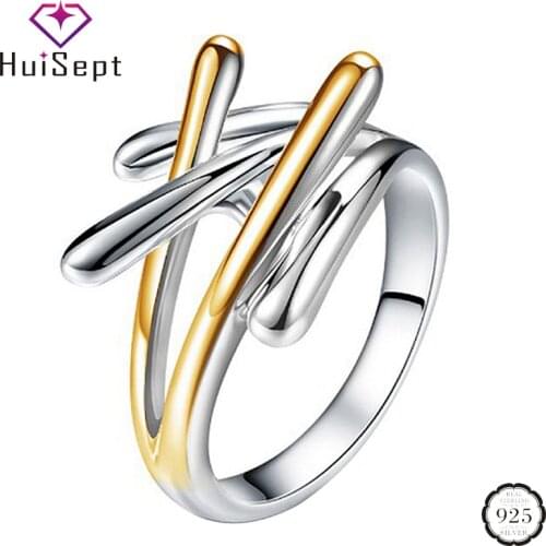 HuiSept Fashion 925 Silver Jewelry Ring for Women Wedding Promise Anniversary Party Gifts Rings Wholesales Size 6-10 New Arrival