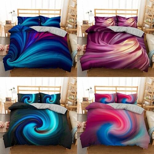 3D Colorful Whirlpool Bedding Set Nice Quilt Set Creativity Abstract Pattern Color Duvet Cover Pillowcases Soft And High Quality