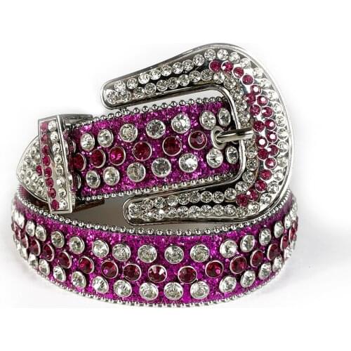 Western Cowboy Cowgirl Rhinestone belt Y2k Punk Hot Girl Style Buckle Belt Genuine PU Leather Diamond Belts Bling Crystal Belt