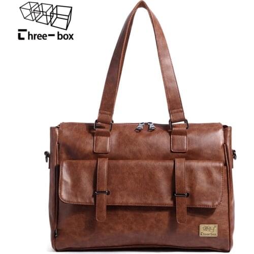 Three-box Leather Business Men Bag Large Capacity Laptop Tote Briefcases Crossbody Bags Shoulder Handbag Messenger Bag Mochila