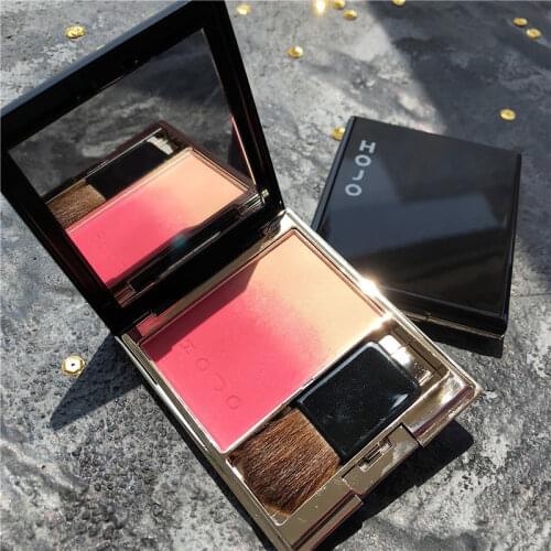 Lovely Gradient Cheek Makeup Pure Color Blusher Highlight Natural Silky Touch Long Lasting Pigment Waterproof Brighten skin tone
