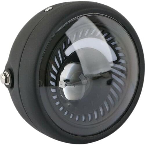 Motorcycle Spiral White Side Mount 6.5 Inch Led Headlight for Cafe Racer Bobber(Without Bracket)