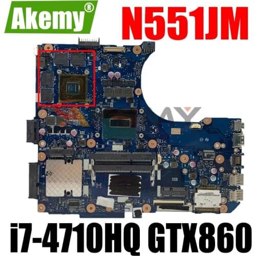 N551JM i7-4710HQ CPU GTX860 Mainboard For ASUS N551JX G551JM N551JW G551JX N551JK N551JM laptop motherboard 90NB08C0-R00030