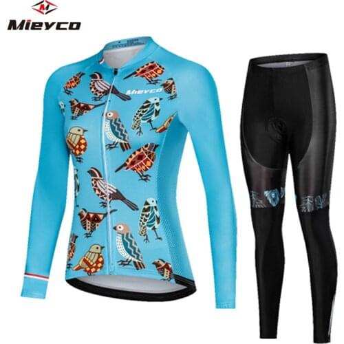 Mieyco Pro Long Sleeve cycling clothing Roupa ciclismo feminina jersey MTB clothes bicicleta wears Spring summer Autumn Bib set