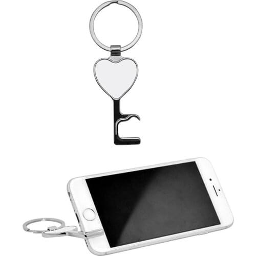 Sublimation blank metal keychains Bottle opener Bracket key ring hot transfer printing consumables 10pcs/lot